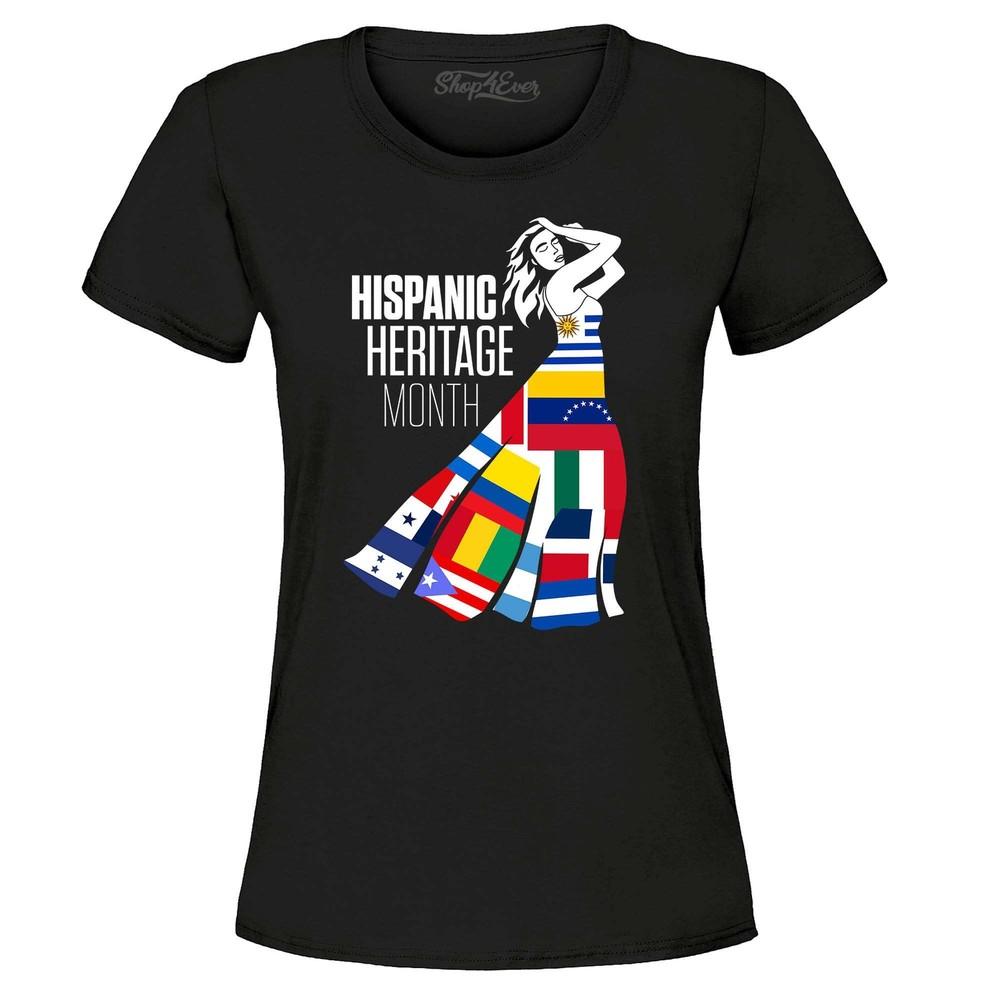 

Hispanic Heritage Month Flag Dress Woman Women s T-Shirt Hispanic Shirts XL