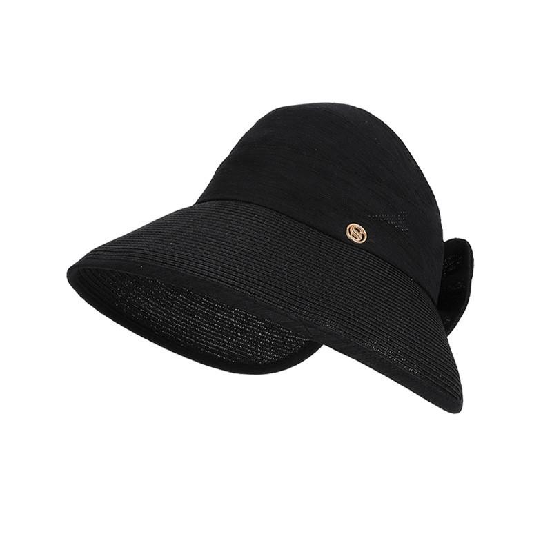 Chapeau de Soleil d'Été en Paille à Large Bord avec Ajustement Réglable pour Femmes Protection Solaire Extérieure