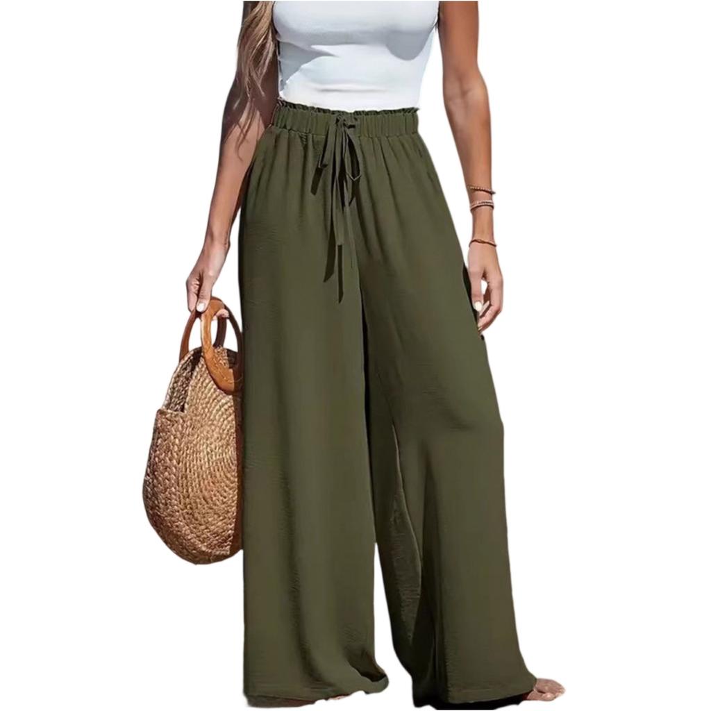 Women's Loose Straight Drawstring Casual Pants