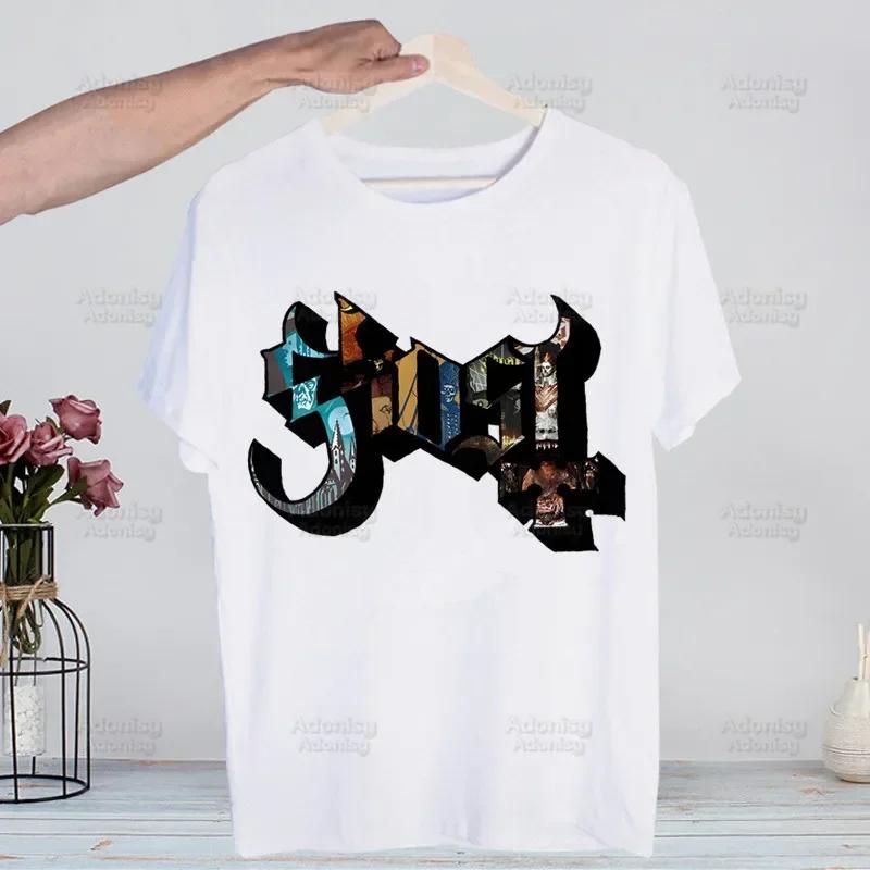 Ghost Band Heavy Metal Music Band Prevalent T Shirts print O-Neck Short Sleeve Regular Mens Heigh Quality Men Hip-Hop t Shirt
