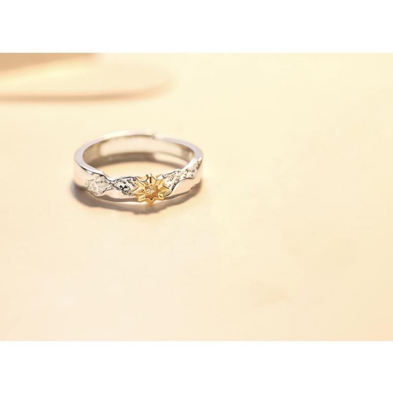 

Солнце и Луна Сопровождают Новое Кольцо для Пары Женское Нишевое Дизайнерское Личностное Метровое Высококлассное Чувство Универсальное Открытое Кольцо, Ювелирный Подарок