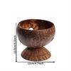 1PC Hollow Pattern Coconut Shell Stemware Dessert Bowl Nut Bowl Snack Bowl Coconut Shell Tableware Stemware Storage Tray Table Decoration Candlestick