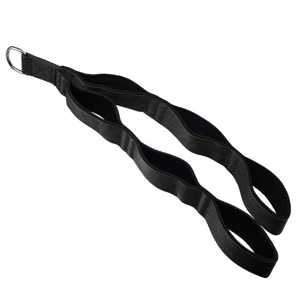 Фитнес-канат для трицепса, тяга вниз, трос для тренировок, крепление, силовая тренировка бицепса и трицепса, двойная лента с натяжением чёрный