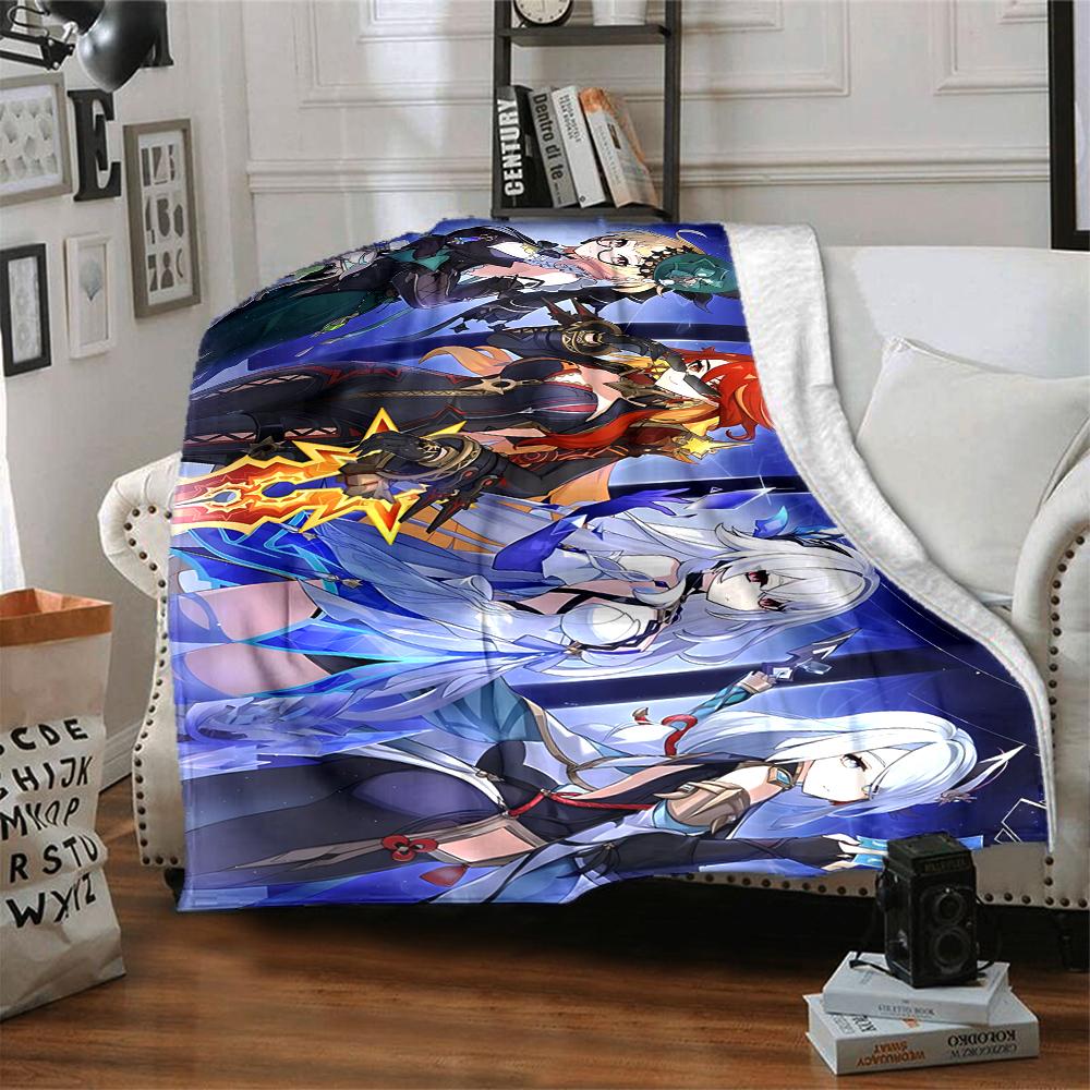 1Pc Fantasy Heroes Unite Flannel Blanket, Soft And Comfortable, Casual Warm, Camping Travel, Christmas, Halloween Xmas Gift S1840