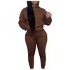Damen und Winter Gepolstertes Kapuzen-Sweatshirt Zweiteiliger Freizeit-Sportanzug