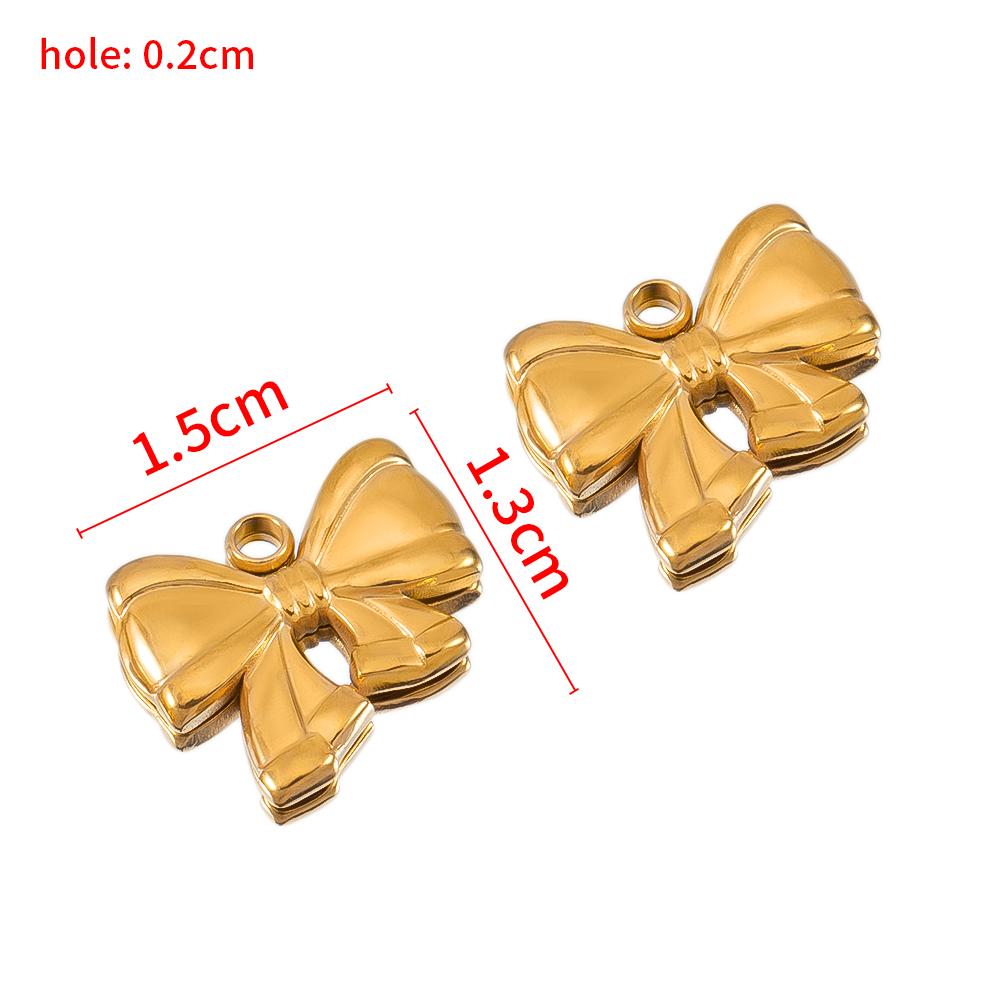 5pcs Stainless Steel Geometric Heart Bowknot Charms Pendants DIY Jewelry Making Findings Necklace Bracelets Earrings Supplies
