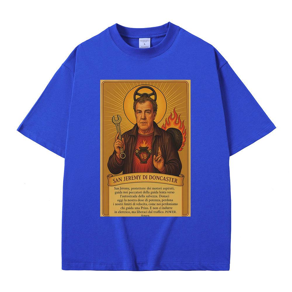 Jeremy Clarkson T-Shirt San Jeremy Di Doncaster Ausrüstung Lustige Meme T-Shirts Herren Damen Freizeit Baumwolle Übergroß Kurzarm T-Shirt