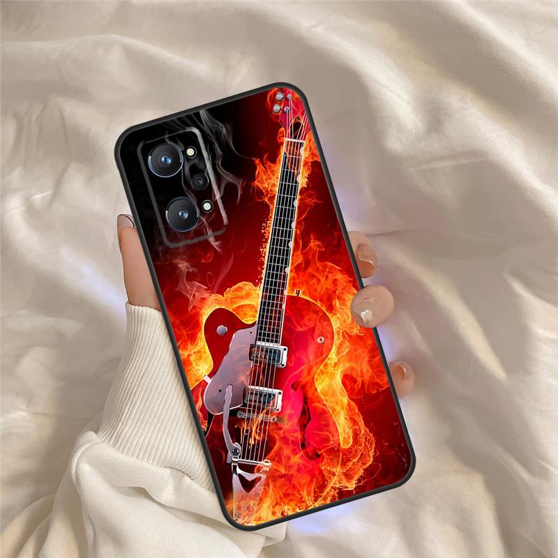 

Rock Music Instrument Guitar Case For Realme C55 C71 C75 C61 C53 C33 C63 C51 C65 C67 11 12 13 14 15 Pro Plus GT6 GT7 Pro Realme 12 Pro Plus