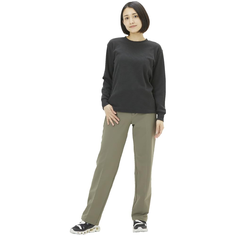 Mizuno Breath Thermo Outdoor Tea Leaf Women's Non-Stress Pants, Heat-Generating Material,