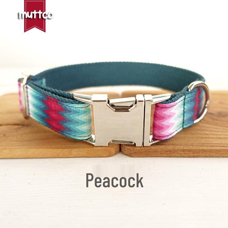 MUTTCO Purple Print Bite-Resistant Dog Collar with Alloy Buckle, UDC-010 Extra Small