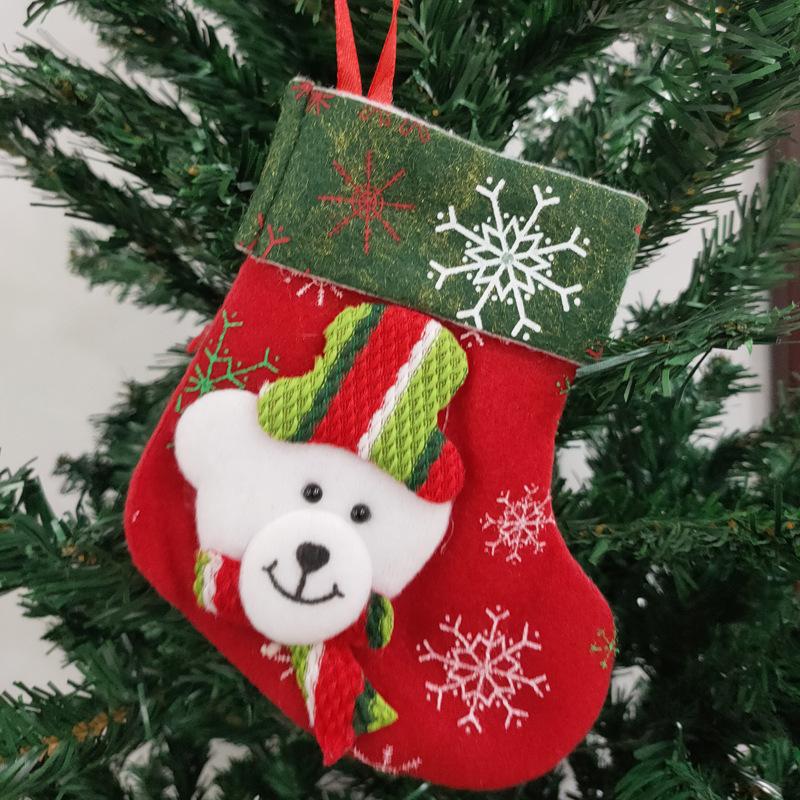 Christmas Party Decoration Christmas Gift Bag Santa Snowman Socks Pendant Accessories Customization