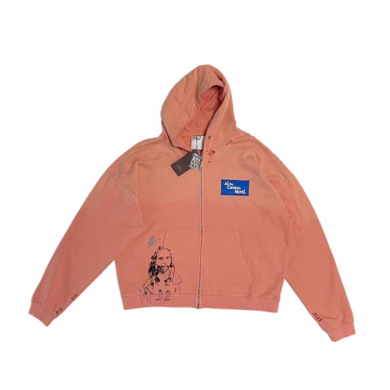 Unisex Oversized Hooded Zip-Up Sweatshirt Water Washed Distressed Streetwear Pullover Winter Casual Top