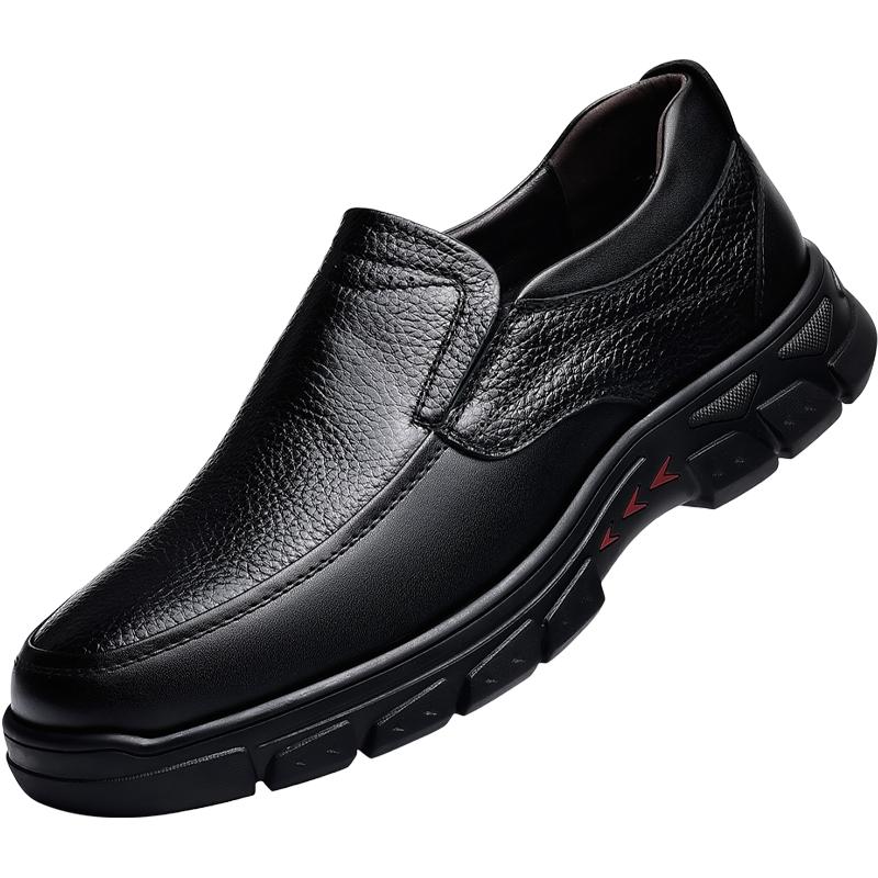 Genuine Leather Men Casual Shoes Soft Sole Comfortable Loafers for Men Fashionable Slip-on Driving Shoes Non-slip Business Shoe