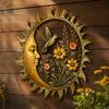 Sunshine Theme Wall Decor Garden Decoration, Dragonfly/Bee/Butterfly/Bird Decor, Acrylic Sun Shape Art for Patio Hanging Ornament Home Indoor Outdoor
