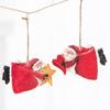2pcs Hand-painted Santa Claus Ornament Creative Christmas Figurine Pendant  Gift