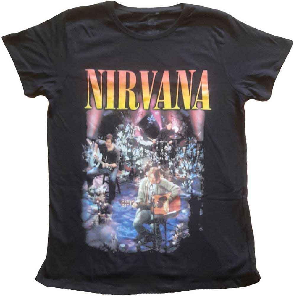 Nirvana Unplugged Live Photo Juniors Girl T-Shirt Black | Officially Licensed Merchandise XXXXL