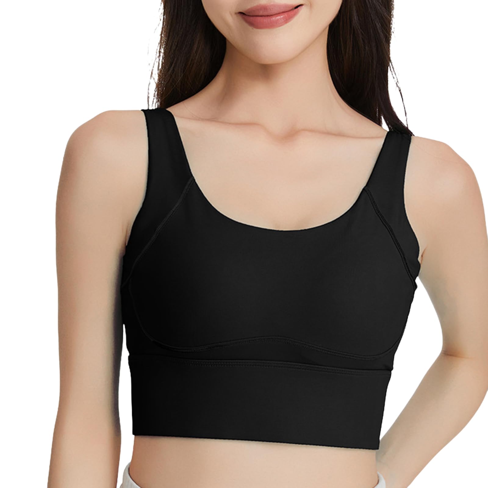 

Vehmia Sports Интегрированный спортивный бюстгальтер для йоги и пилатеса, женский, нескользящий, влагоотводящий, быстросохнущий, без косточек, с чашками, с поддержкой, V-образная спинка, чёрный