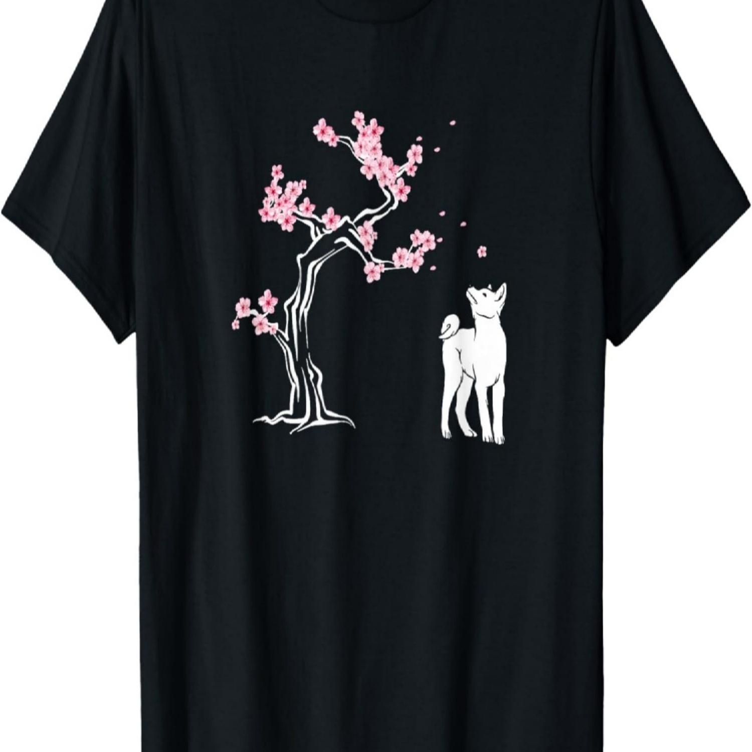 Shiba Inu  Cherry Blossom Sakura T-Shirt(2) S