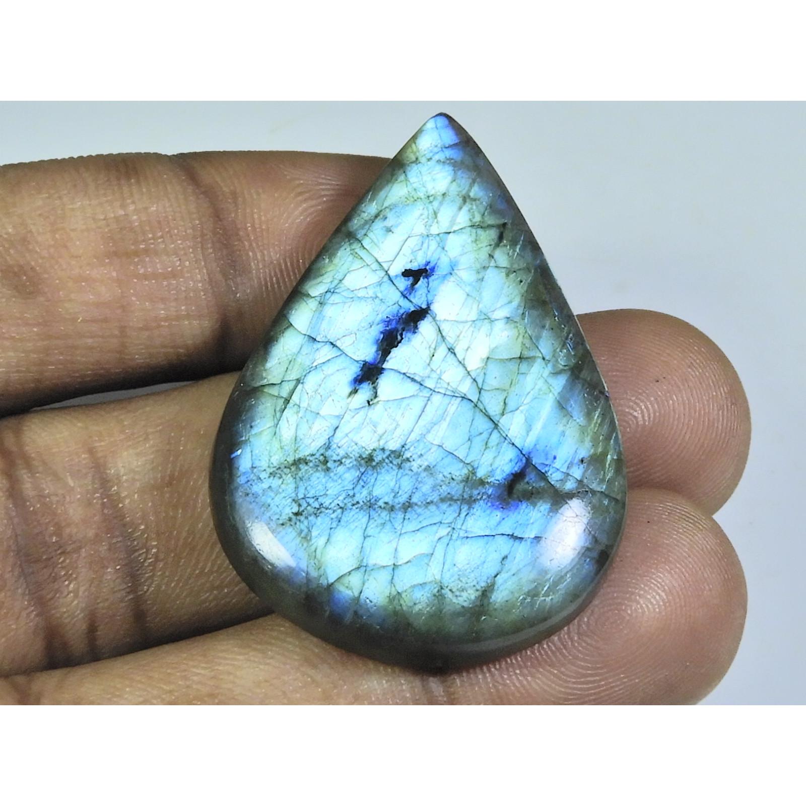 

29X45X08MM Natural Labradorite Multi Pear Cabochon Loose Gemstone 75Cts. B-36