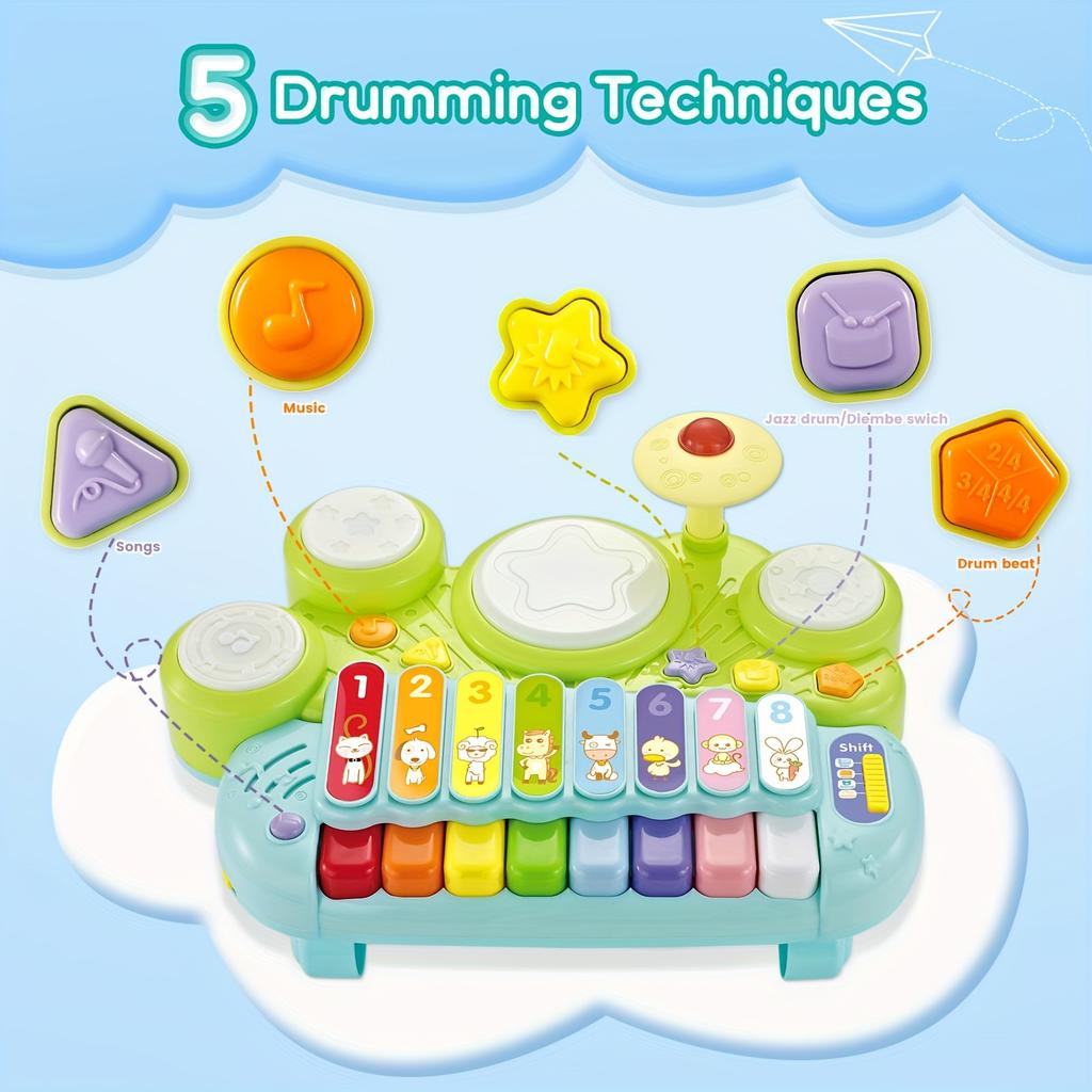 Electronic Xylophone Game Drum Music for Infants,Early Education,Cognitive Development,Perfect As a Christmas Gift Present for Ages 0-3 Non-Electric