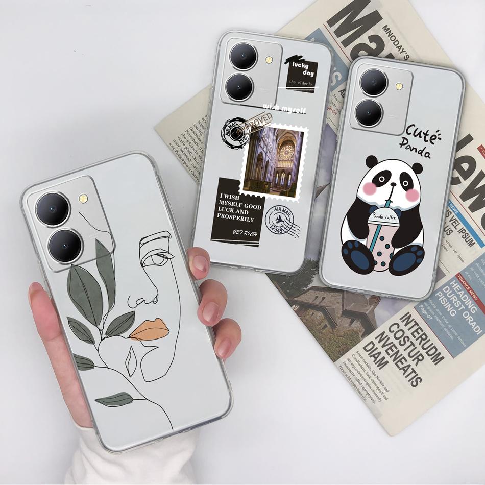 Creative Case For Vivo Y36 5G Soft Transparent TPU Silicone Model V2248 Slim Phone Shell Shockproof Protective Back Cover Coque