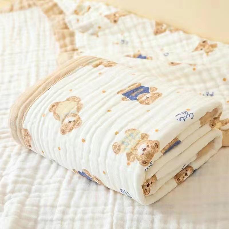 Baby bath towel, newborn quilt, baby bath towel, pure cotton gauze 6 layers, absorbent children's towel quilt, super soft