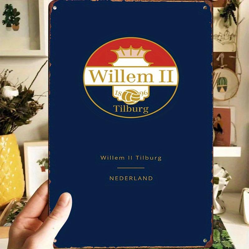 

Willem II Tilburg Dutch Soccer Team Metal Poster Vintage Crimson Golden Crown Design HeavyDuty Tin Sign for Man Cave Sp 20x30cm（7.8x11.8inch）