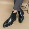 Winter Handmade Men Fashion Business Leather Boots Luxury Ankle Boots Casual Office Shoes Men Original Designer Chelsea Boots