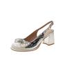 Silver Ins French Temperament High-heeled Sandals Women's 2025 Summer New Light Mouth Fashion High-end Bag Head Sandals