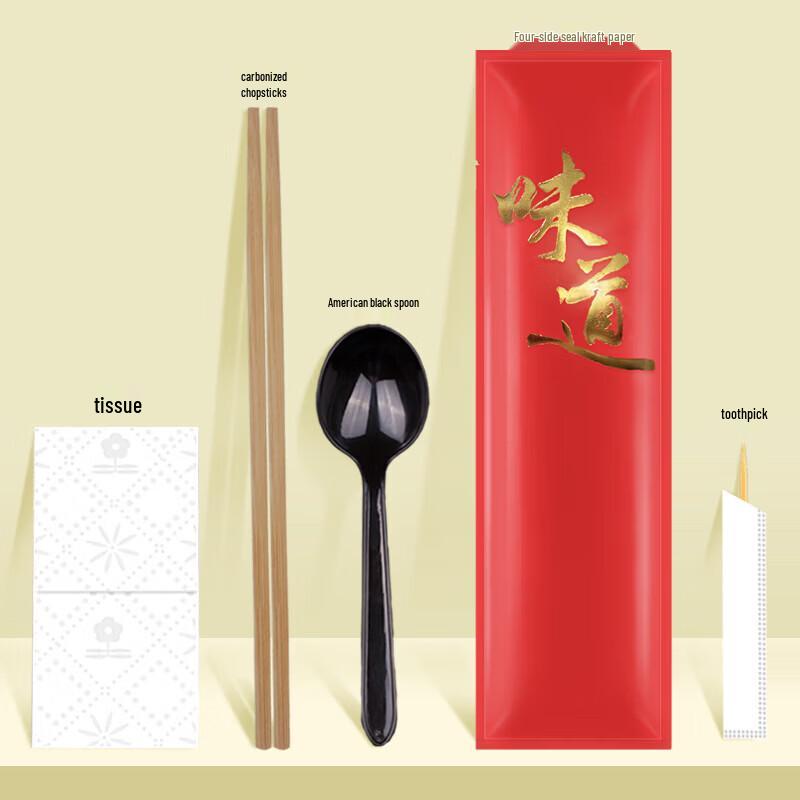 Premium Commercial Takeout Bamboo Chopsticks & Spoon Set