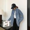 Women's Retro Denim Shirt Jacket - Korean Style, Casual Autumn Long Sleeve Top