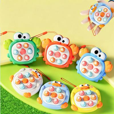 Tier-Knopf-Spielkonsole mit Lanyard Cartoon-Hase Krabbe Ente Knopf-Druck-Spielmaschine Kleinkind Pädagogisch Finger-Klicker Fidget-Spielzeug