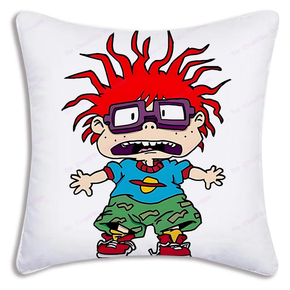 Cartoon Funny R-Rugrats Pillow Covers Cartoon Sofa Decorative Home Double-Sided Printing Short Plush Cute Cushion Cover