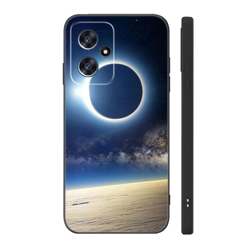Moon Stars Space Astronaut Black Silicone Phone Case For Xiaomi POCO X3 X4 NFC F3 F4 GT F5 M3 M4 M6 X5 X6 Pro 5G C55 C65 M5