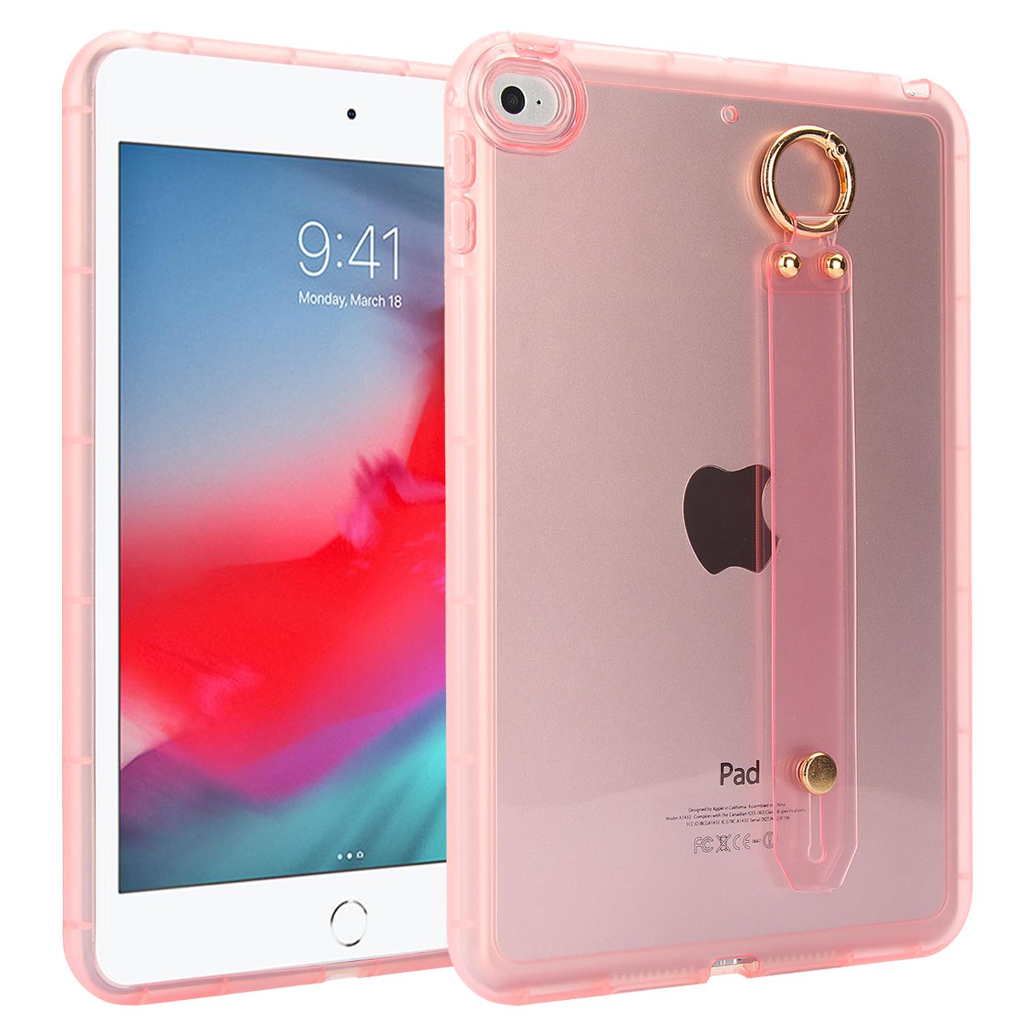 

Tablet Case For iPad mini (2019) 7.9 inch/mini 4/mini 3/Mini 2/Mini Shockproof TPU Cover with Wristband Pink