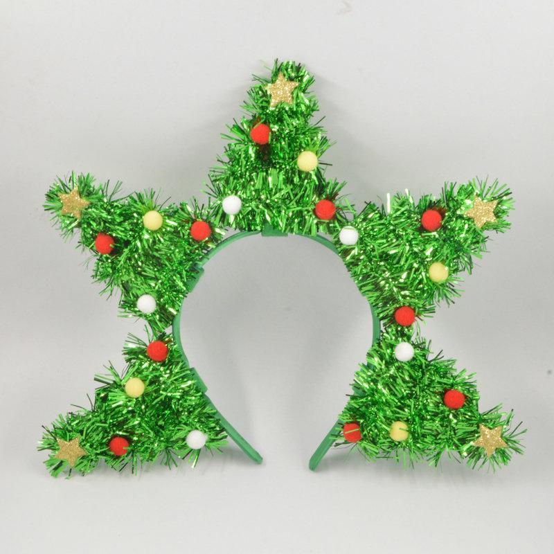 Christmas headband, Christmas tree shaped headband, cute holiday headwear, suitable for parties, annual festivals, photo booths.