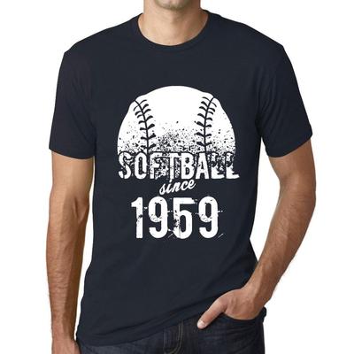 Męski koszulka vintage z grafiką koszulka softball od 1959 granatowa