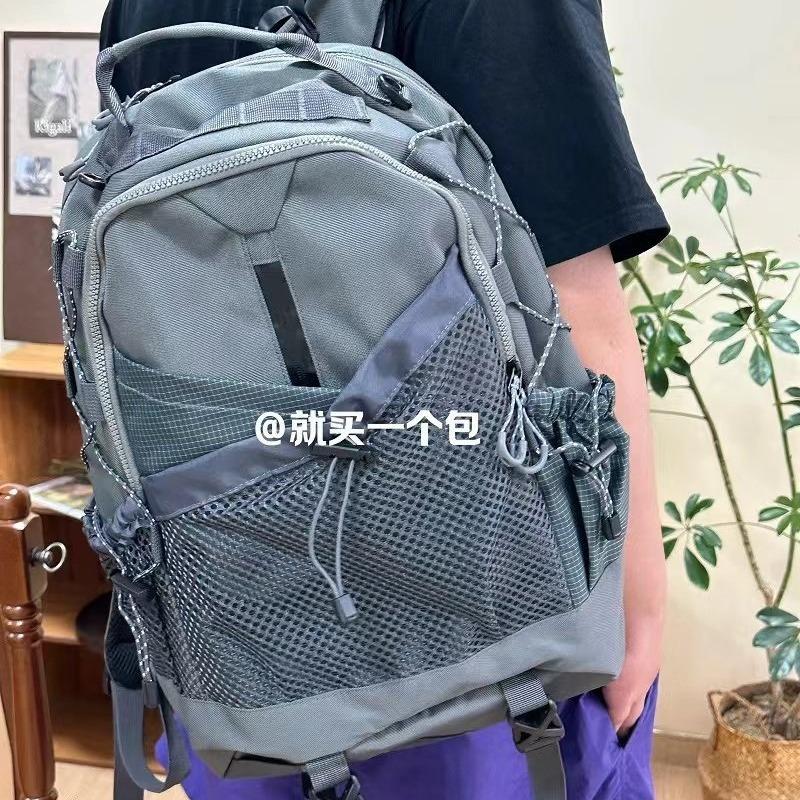 Koreanischer Funktioneller Stil Herren und Damen Multifunktional Große Kapazität Outdoor Wanderrucksack, Reise Netz Kordelzug Rucksack
