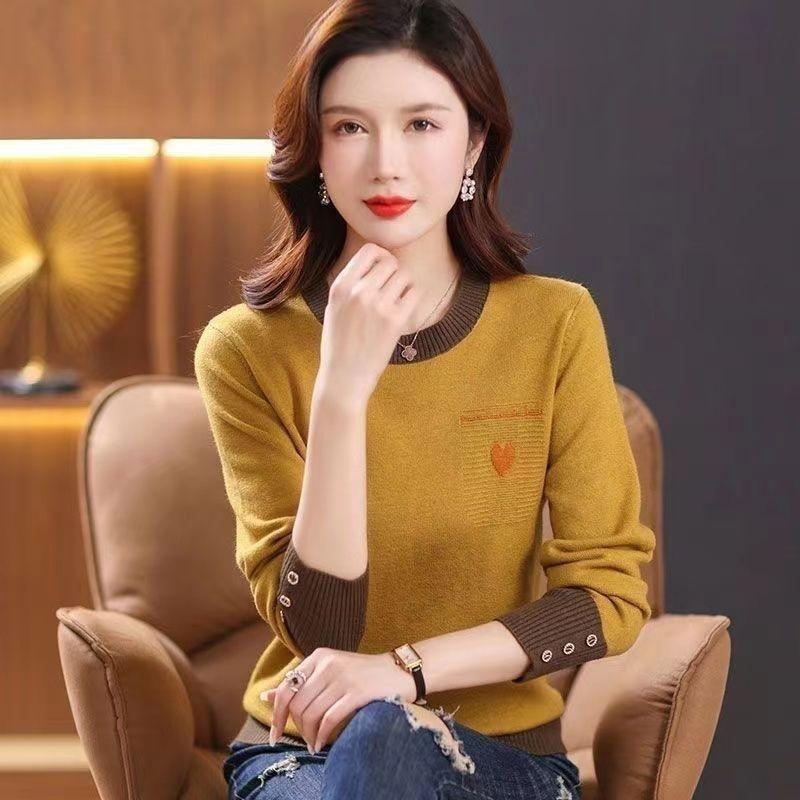 Pulover tricotat cu textura cu nervuri - Pulover la modă pentru femei - Mânecă lungă cu gât fals, ținută casual perfectă pentru toamnă și iarnă