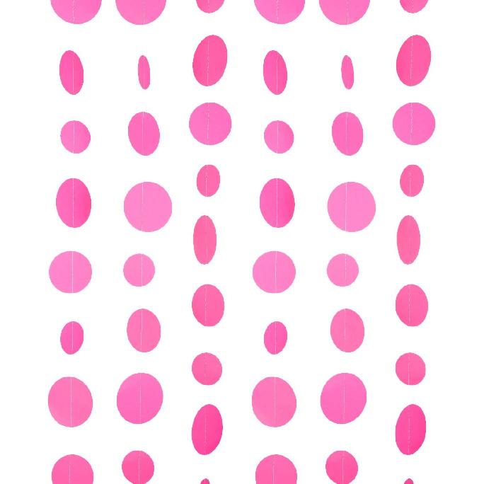 Holographic Paper Garland Shiny Iridescent Circle Dots Party Streamer Banner Backdrop Hanging Decorations, 20 Feet in Total