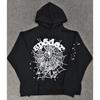 Heavy fleece foam print spider web hoodie sports casual sweater sweatpants set