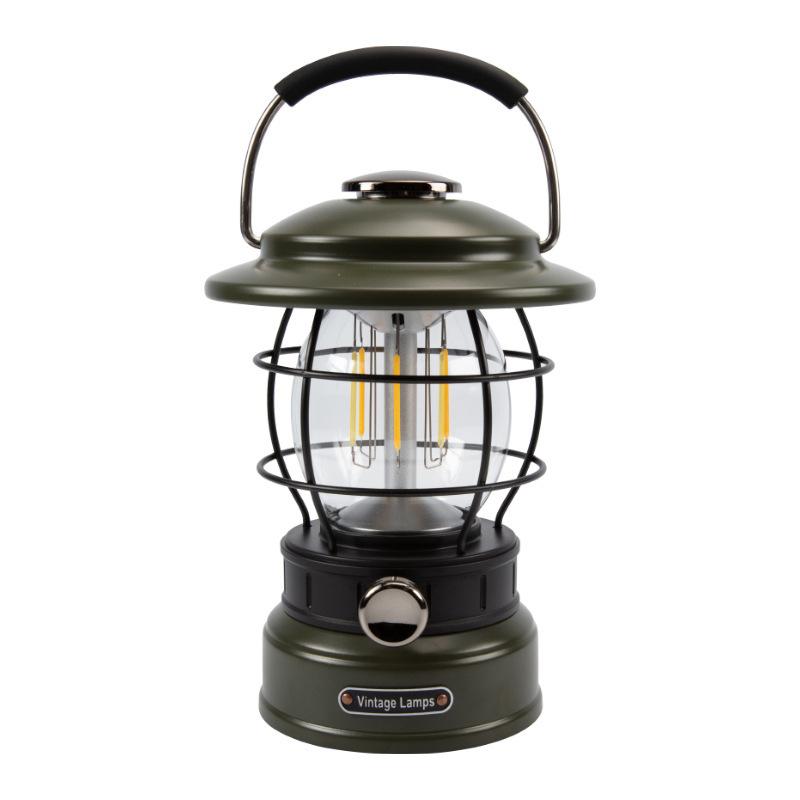 New retro warm white light outdoor camping tent light Type-c rechargeable retro portable horse lantern camp camping light