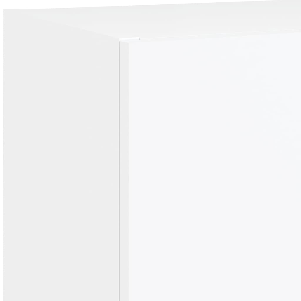 4 piece living wall unit with LED lighting white wood based material