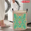 Collapsible Laundry Basket Large Round Waterproof Fabric Hamper Dirty Clothes Storage Bin Toy Organizer with Handles
