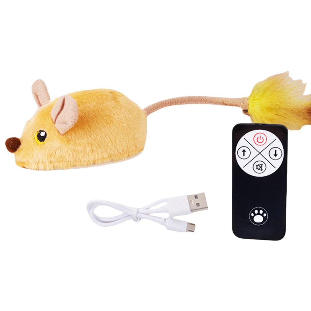 Mouse Moving Cat Toys Electronic Squeaky Cat Toys Mice Moving Toy Moving Cat Mouse Toy for Kitten Indoor/Outdoor Exercise жёлтый
