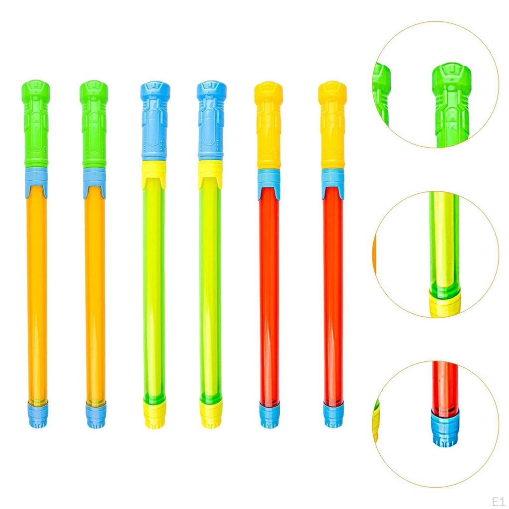 6 Pieces Water Squirt Toy Adjustable Length 42-69cm Portable for Backyard Soaker Blaster