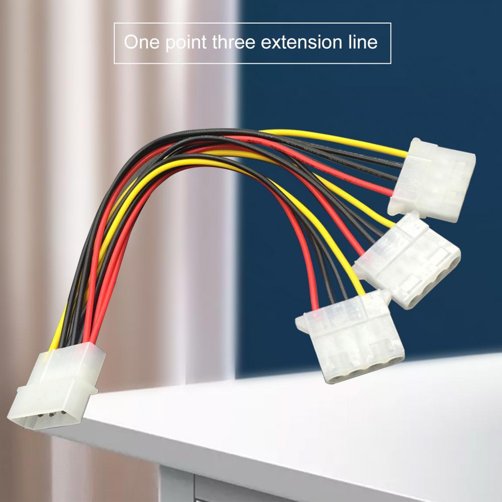 20cm Power Supply Adapter Cable Big 4-pin 1-to-3 Male to Female IDE Molex Power Extension Cable Adapter Cord 4pin