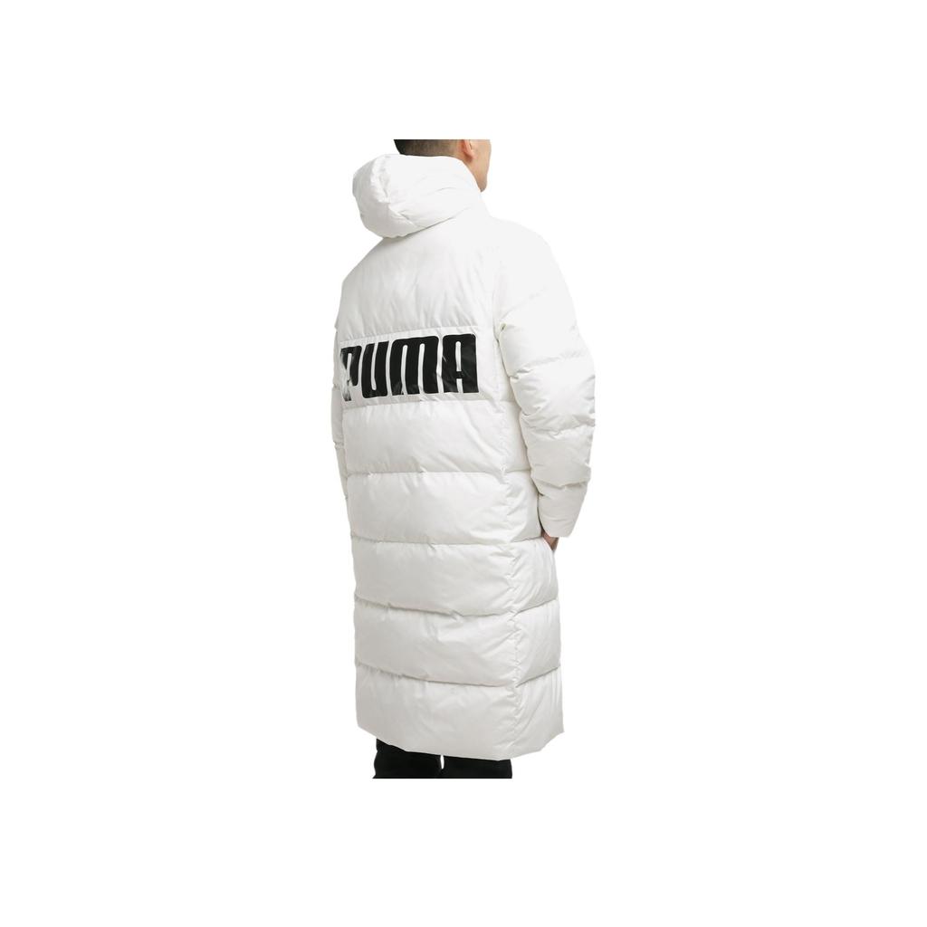 Puma Long Oversized Down Jacket With Logo Print And Hood Men Outerwear White 585403-02
