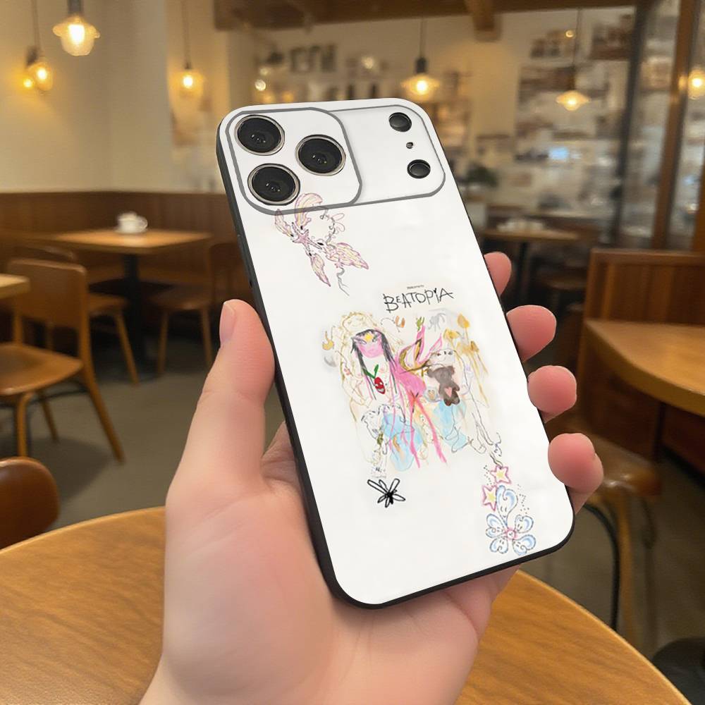 Beabadoobee Beatopia Wear-resistant Phone Case For iPhone 17,16,15,14,13,12,11,Pro,Max,Plus Black Soft Cover