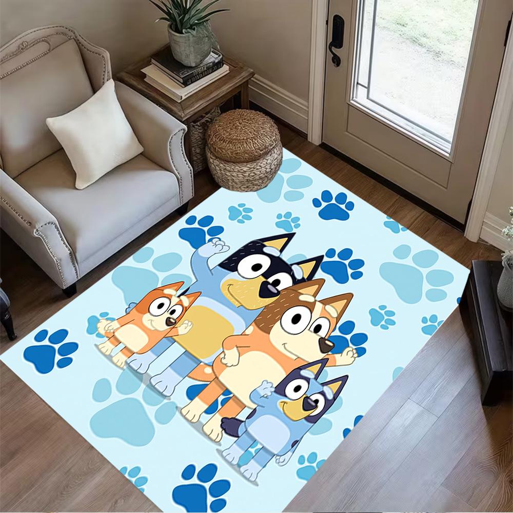 Bluey's Paw Patrol Floor Mat Perfect for Game Room Hallway Outdoor Bedrooms Anti-slip Rug Anime Office Decor